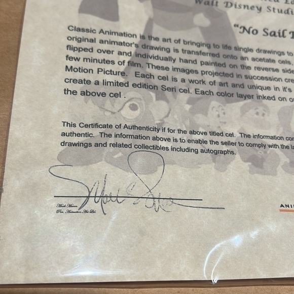 Disney Studio’s No Sail Donald Original Limited Edition Seri Cel w/Certificate - Picture 7 of 12
